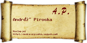 André Piroska névjegykártya