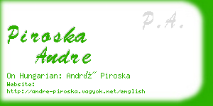 piroska andre business card